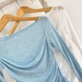 Pure and alluring patchwork long-sleeved top